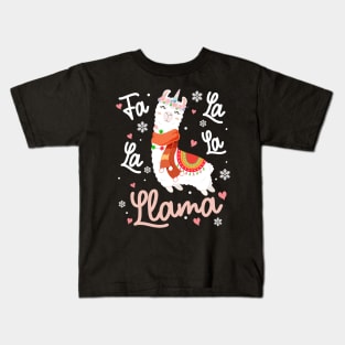 Fa La La La Llama Christmas Kids T-Shirt